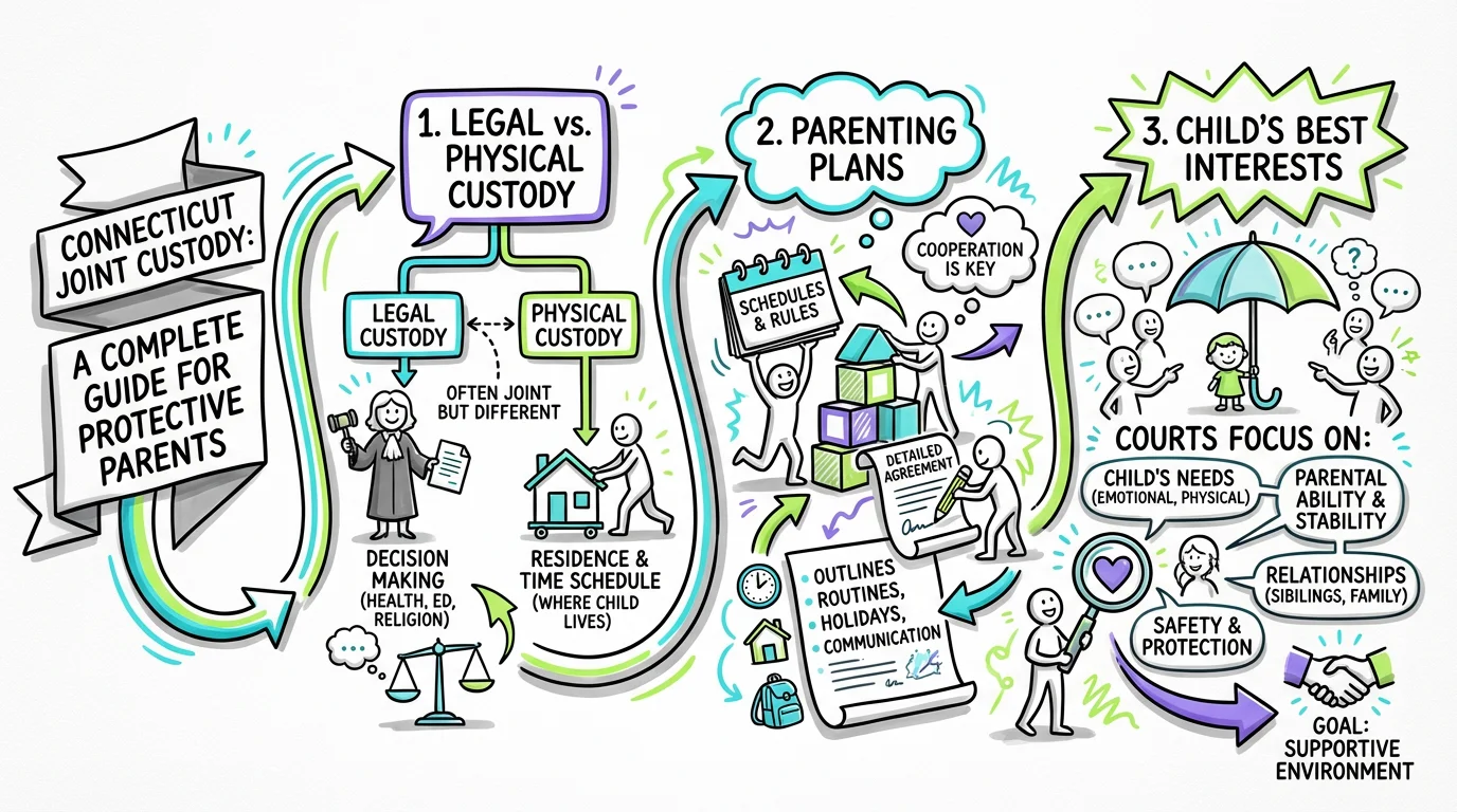Visual overview showing the key steps and concepts for Connecticut Joint Custody: A Complete Guide for Protective Parents in Connecticut