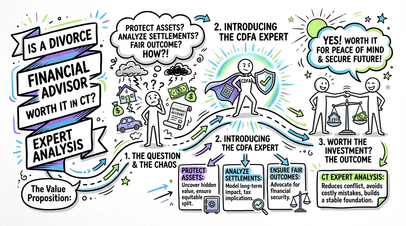 Visual overview showing the key steps and concepts for Is a Divorce Financial Advisor Worth It in Connecticut? Expert Analysis in Connecticut