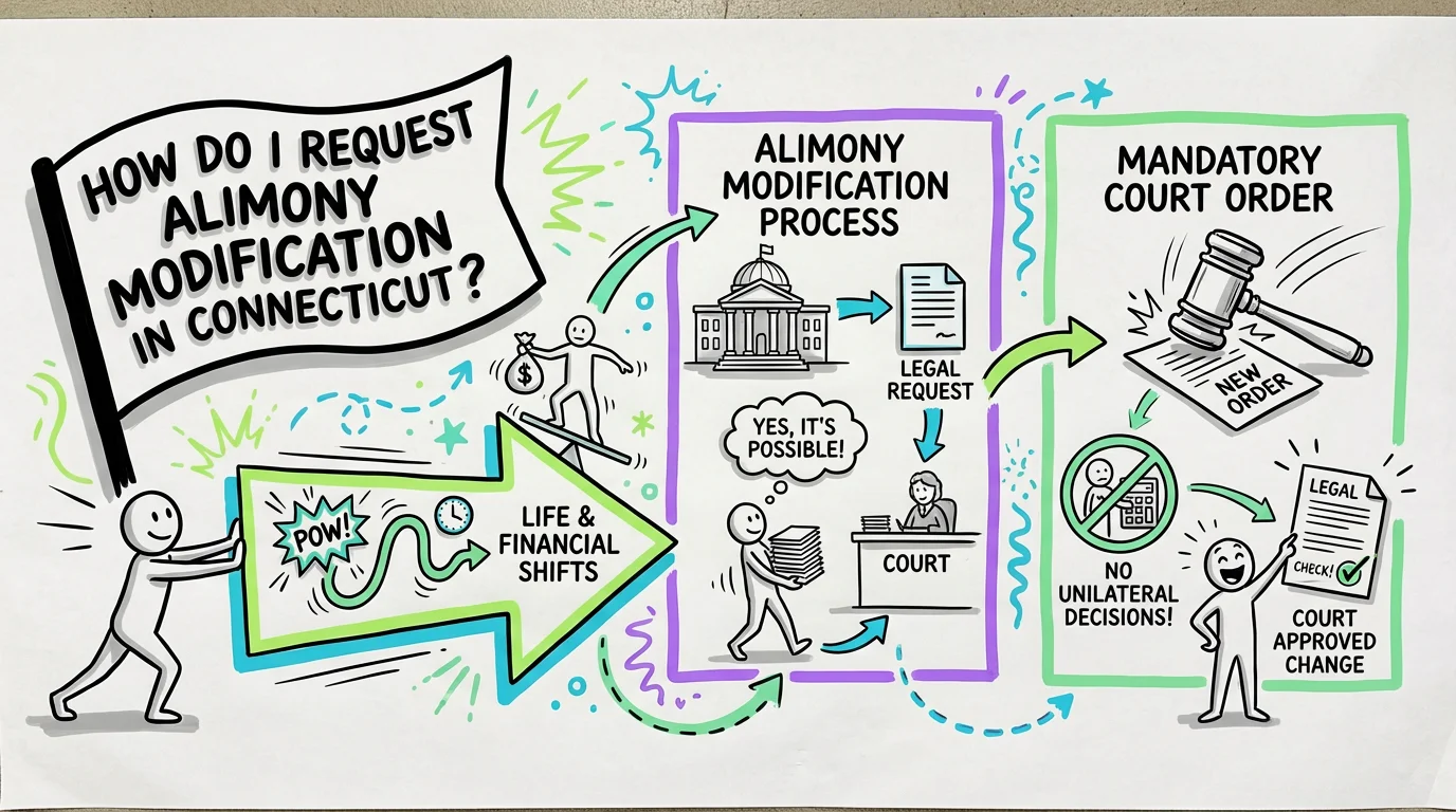 How do I request alimony modification in Connecticut?