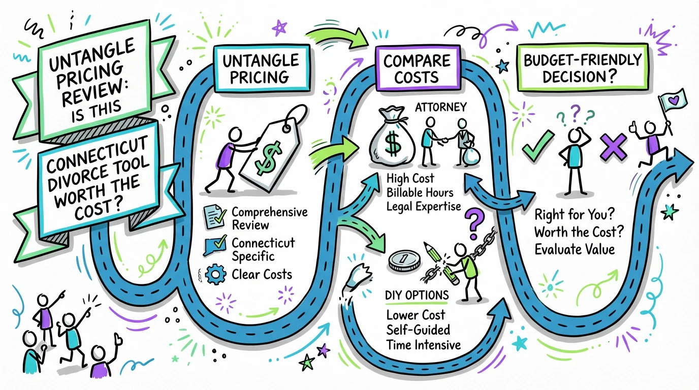 Visual overview showing the key steps and concepts for Untangle Pricing Review: Is This Connecticut Divorce Tool Worth the Cost? in Connecticut